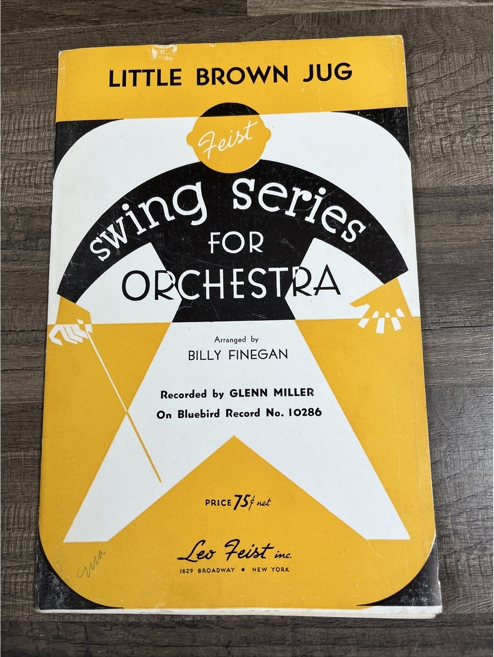 Vintage Sheet Music LITTLE BROWN JUG Feist Swing Series For Orchestra